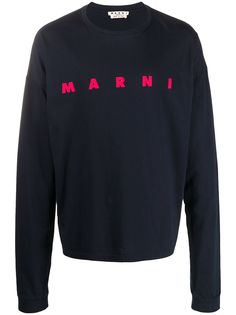 Marni футболка с длинными рукавами и логотипом