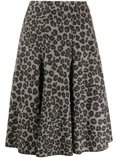 Versace юбка с леопардовым принтом и складками