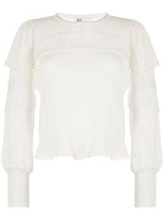 RedValentino топ с кружевом и оборками