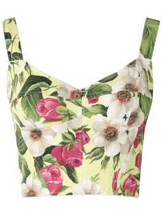 Dolce & Gabbana корсетный топ с цветочным принтом