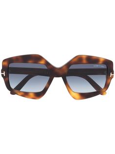 Tom Ford Eyewear массивные солнцезащитные очки в геометричной оправе
