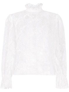 MSGM кружевная блузка с оборками