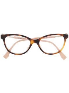 Fendi Eyewear очки в круглой оправе с логотипом