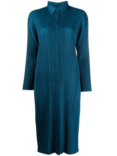 Pleats Please Issey Miyake плиссированное платье-рубашка