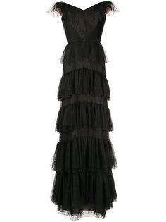 Marchesa Notte кружевное платье с открытыми плечами