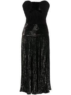 Saint Laurent бархатное платье с бюстье