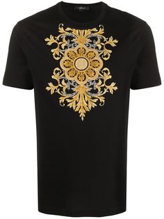 Versace футболка с вышивкой Baroque