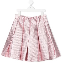 Monnalisa плиссированная юбка с эффектом металлик