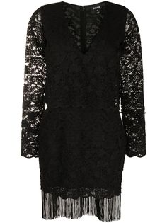 Just Cavalli кружевное платье с бахромой