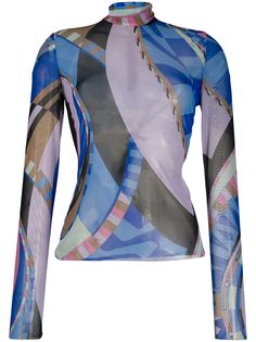 Emilio Pucci прозрачный топ с абстрактным принтом