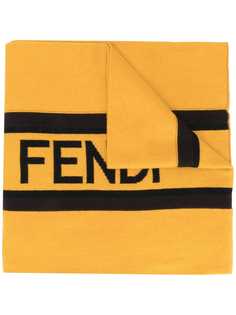Fendi шарф вязки интарсия с логотипом