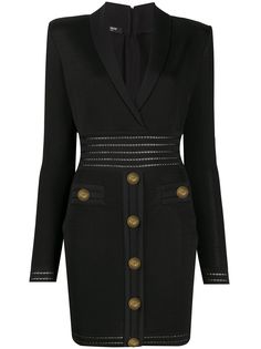 Balmain платье мини строгого кроя с логотипом на пуговицах