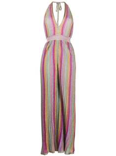 M Missoni полосатый комбинезон с вырезом халтер и эффектом металлик