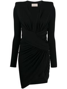 Alexandre Vauthier платье с V-образным вырезом и сборками