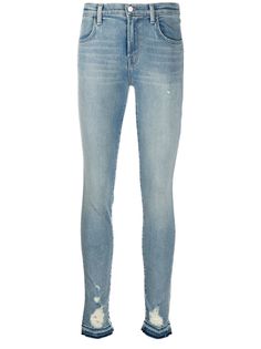 J Brand джинсы скинни с завышенной талией и эффектом потертости