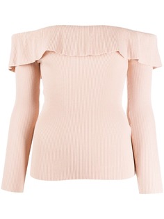 RedValentino джемпер с открытыми плечами и оборками
