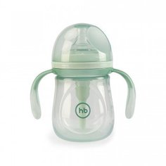 Бутылочка с ручками и силиконовой соской 180 мл. Happy Baby Olive