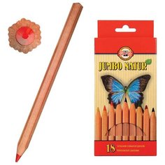 Карандаши Jumbo Natur 18 цветов Koh I Noor