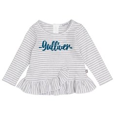Лонгслив Gulliver Baby размер 74, белый/серый