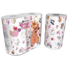 Полотенца бумажные World Cart Kartika Collection Animal cuties белые с рисунком двухслойные