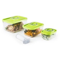 STATUS Набор вакуумных контейнеров VAC-Glass-Set green