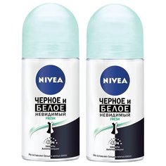 Nivea антиперспирант, ролик, Черное и Белое Невидимый Fresh, 2 шт, 50 мл