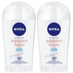 Nivea антиперспирант, стик, Эффект пудры Fresh, 2 шт, 40 мл