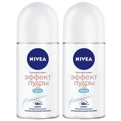 Nivea антиперспирант, ролик, Эффект пудры Fresh, 2 шт, 50 мл