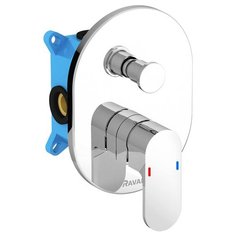 Смеситель для ванны с душем RAVAK Chrome CR 065.00 + R-box однорычажный встраиваемый