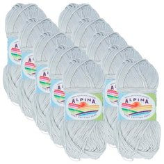 Пряжа Alpina Xenia, 100 % хлопок, 50 г, 240 м, 10 шт., №053 серый