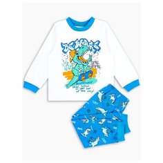 Пижама Веселый Малыш размер 92, белый/синий