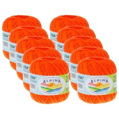 Пряжа Alpina Lena, 100 % хлопок, 50 г, 280 м, 10 шт., №20 оранжевый