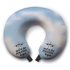 Подушка для шеи Ambesonne Путешествие началось, голубой