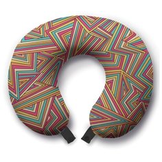 Подушка для шеи Ambesonne Звездные разломы, красный/оранжевый/зеленый