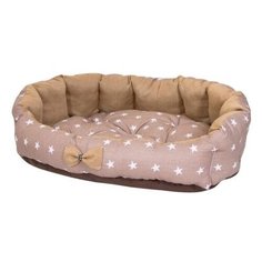 Лежак для собак и кошек HutPets MiniCot S 50х45 см coffee stars