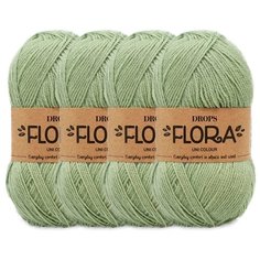 Пряжа DROPS Flora, 65 % шерсть, 35 % альпака, 50 г, 210 м, 4 шт., 16 pistachio
