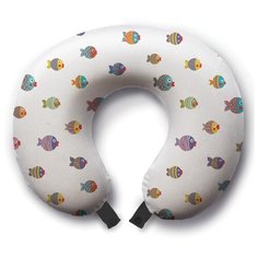 Подушка для шеи Ambesonne Яркие рыбы, белый