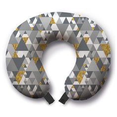 Подушка для шеи Ambesonne Мир треугольников, серый