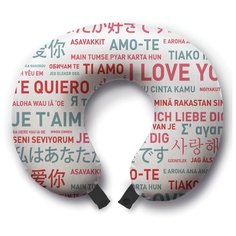 Подушка для шеи Ambesonne Народные признания, серый/красный
