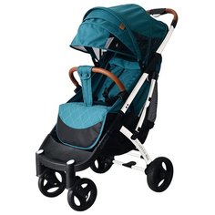 Прогулочная коляска Yoya Plus Pro Max 2020 (дожд., москит., подстак., бампер, сумка-чехол, корзина д/покупок, накидка на ножки, бампер, бамб. коврик) изумрудный/белая рама, цвет шасси: белый