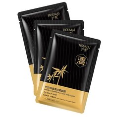 HOUMAI Очищающая тканевая маска для лица с растительными экстрактами, 30 г, 3 шт.