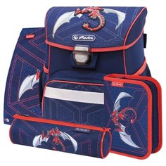Herlitz Ранец Loop Plus Red Robo Dragon с наполнением, синий/красный