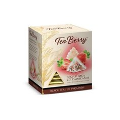 Чай черный TeaBerry Земляника со сливками в пирамидках, 34 г 20 шт.