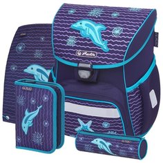 Herlitz Ранец Loop Plus Dolphin с наполнением, фиолетовый