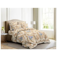 Постельное белье 2-спальное с евро простыней Ночь Нежна Нежная роза 70 х 70 см бязь коричневый