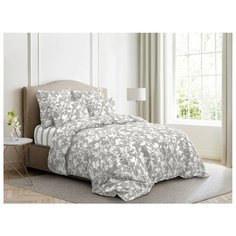 Постельное белье семейное Ночь Нежна Нежный силуэт 50х70 см, поплин серый