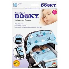 DOOKY- XPLORYS накидка на коляску и автокресло Baby Blue/ Blue Stars