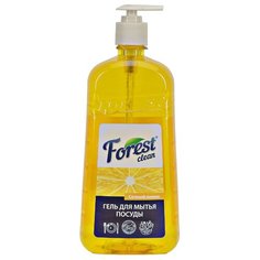 Forest Clean Гель для мытья посуды Сочный лимон с глицерином 1 л с дозатором