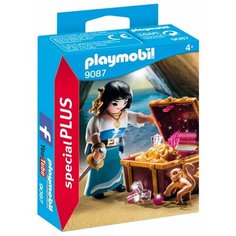 Набор с элементами конструктора Playmobil Special Plus 9087 Пиратка и сундук с сокровищами