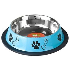 Миска Пижон с нескользящим основанием цветная с принтом 3720611 235 мл голубой